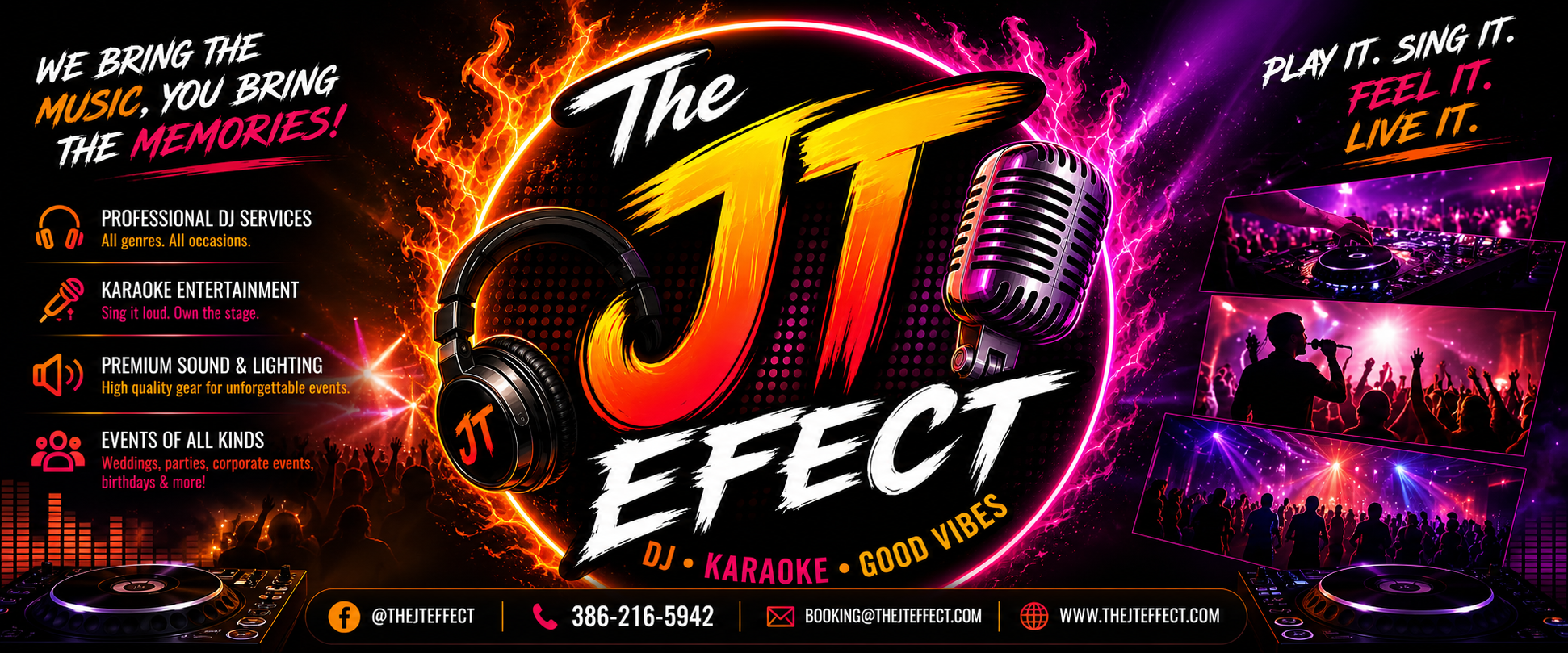 The JT Effect banner logo